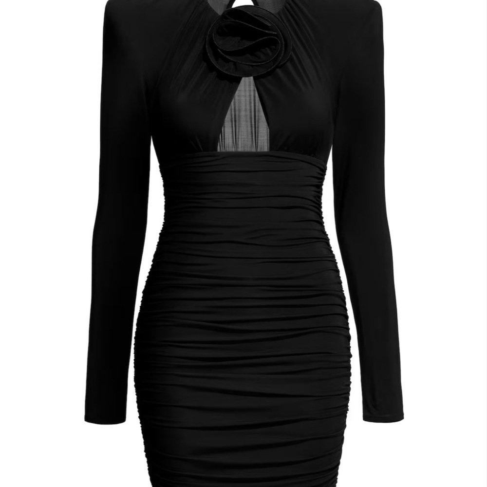 NWT Magda Butrym x H&M Black Bodycon Long Sleeve Cowl Neck Dress